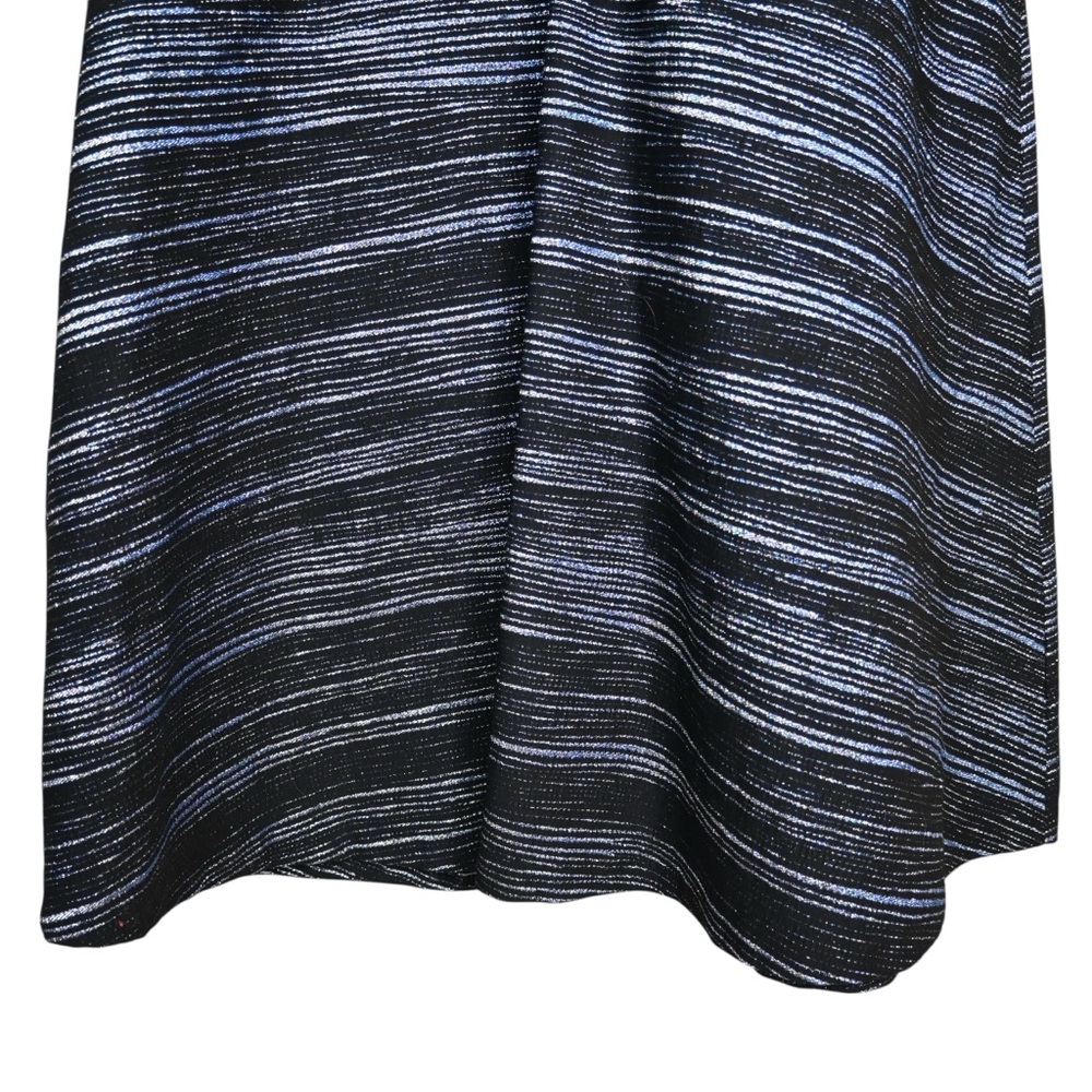 Nicole Miller Women's 6 Metallic Striped Fit & Flare Cutout Lined Dress - Picture 6 of 8
